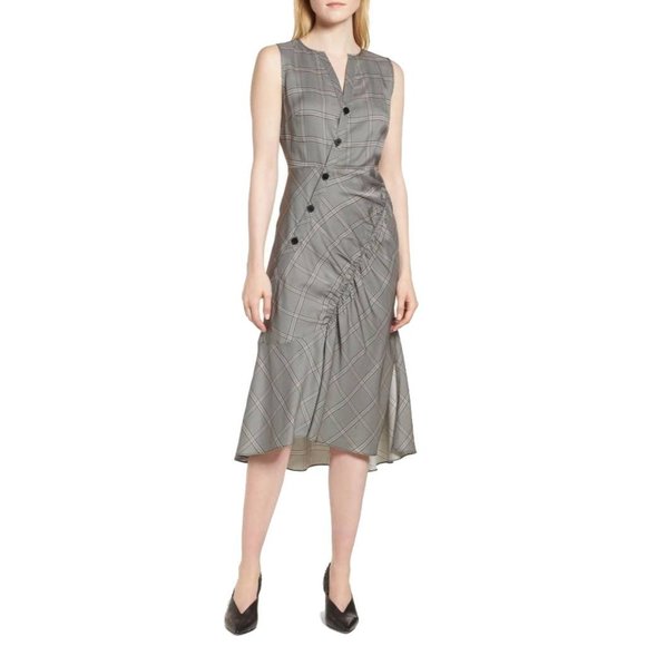 Lewit Black York Check Seam Detail Sleeveless Dress - Picture 1 of 10